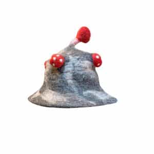 Felt Hat with Multicolor Mushroom Design