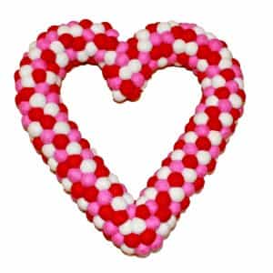 Handmade Heart-Shaped Felt Wreath – Half White & Half Colorful | Made in Nepal