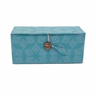 Handmade Lokta Paper Box – Sky Blue | Sustainable Gift Packaging from Nepal