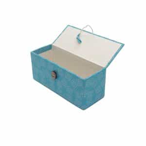 Handmade Lokta Paper Box – Sky Blue | Sustainable Gift Packaging from Nepal