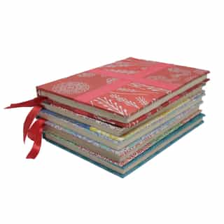 Lokta Paper Diary – Color Pattern Cover | Handmade in Nepal | Eco-Friendly Notebook
