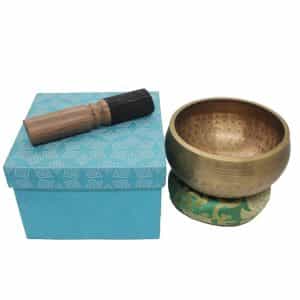 Handmade Lokta Paper Singing Bowl Box – Sky Blue | Sustainable Gift Packaging from Nepal