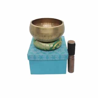 Handmade Lokta Paper Singing Bowl Box – Sky Blue | Sustainable Gift Packaging from Nepal