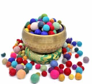 Beautiful Felt Ball Round Shape | 100% Natural| Made In Nepal |