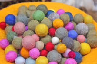 Beautiful Felt Ball Round Shape | 100% Natural| Made In Nepal |