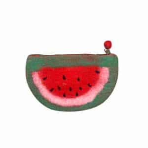 Handmade Felt Watermelon Purse | Handmade in Nepal | Cute & Eco-Friendly Accessory