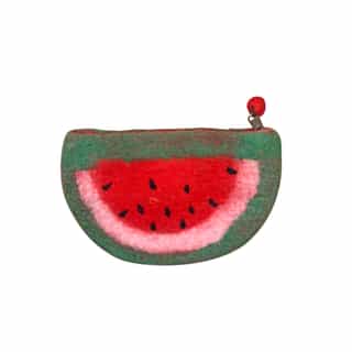 Handmade Felt Watermelon Purse | Handmade in Nepal | Cute & Eco-Friendly Accessory
