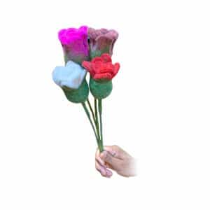 Handmade Felt Roses – Eco-Friendly Wool Flowers for Home & Event Décor | Wholesale from Nepal