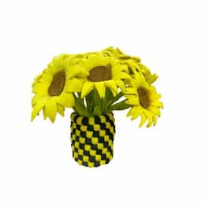 Handmade Felt Sunflower with Vase – Eco-Friendly Wool Home & Gift Décor | Wholesale from Nepal