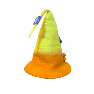 Handmade Felt Fancy Yellow Hat_Back Yellow & Orange Fancy Felt Hat