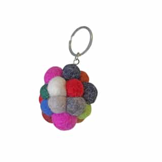 Ball Key Rings_02 Handmade Felt Key Rings – Animal, Vegetable & Custom Shapes | Eco-Friendly Wool Keychains Wholesale from Nepal