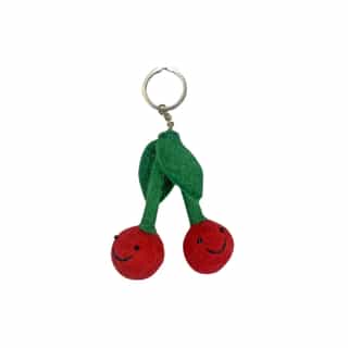 Cherries Key ring_02 Handmade Felt Key Rings – Animal, Vegetable & Custom Shapes | Eco-Friendly Wool Keychains Wholesale from Nepal