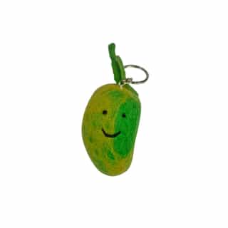 Mango Key ring Handmade Felt Key Rings – Animal, Vegetable & Custom Shapes | Eco-Friendly Wool Keychains Wholesale from Nepal
