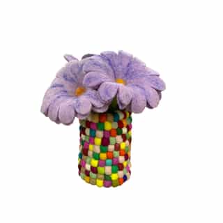 Purpal Felt flower Handmade Felt Sunflower with Vase – Eco-Friendly Wool Home & Gift Décor | Wholesale from Nepal