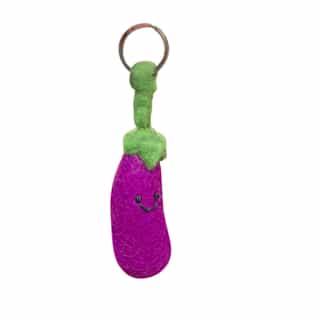brinjal Key ring Handmade Felt Key Rings – Animal, Vegetable & Custom Shapes | Eco-Friendly Wool Keychains Wholesale from Nepal