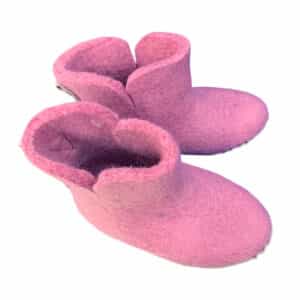 Handmade Pink Felt Children’s Boots – Warm, Safe & Ethically Crafted in Nepal by Empowered Women | Hand Made | 100% Natural