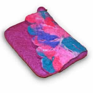Handmade Purple Felt Flower Purse – Eco-Friendly Wool Bag for Women