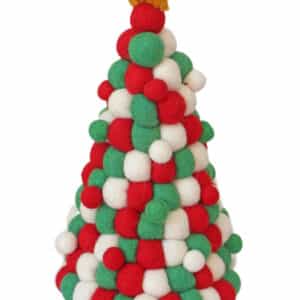 Handmade Felt Ball Christmas Wreath – Multicolor | Eco-Friendly & Fair Trade from Nepal