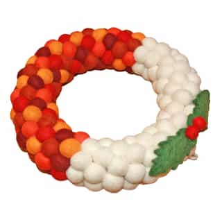 ring_01 Handmade Green Leaf Style Felt Wreath | Eco-Friendly Home Decor from Nepal
