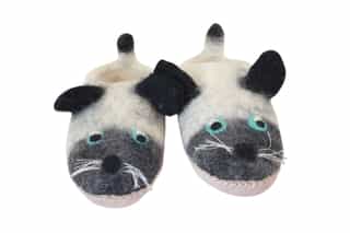 shoes_cat_3 Handmade Cat Design Wool Felt Slippers | Eco-Friendly & Ethical | Made in Nepal