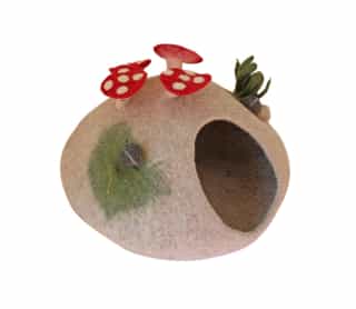 cat cave_mushroom_2 Handmade Felt Mushroom Cat Cave – Cozy, Eco-Friendly Wool Bed from Nepal
